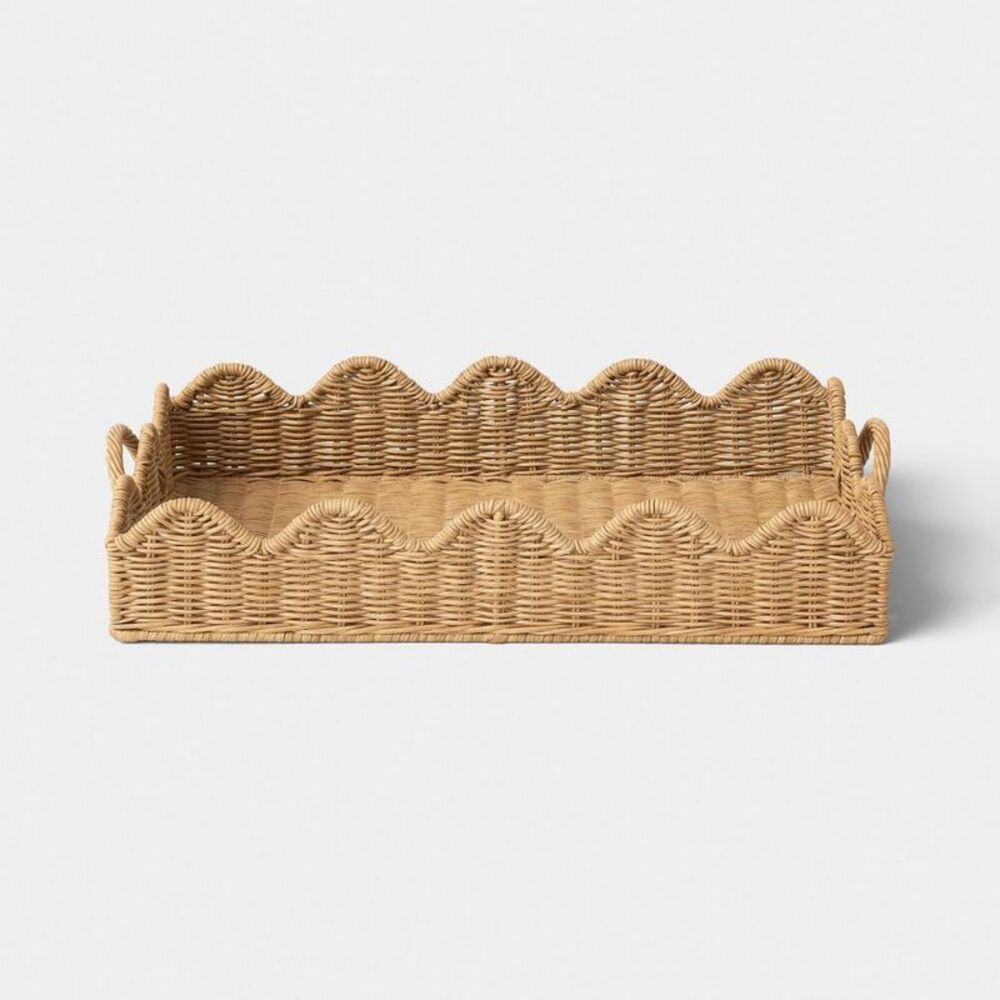 Threshold Woven Serving Tray in Natural Rattan